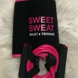 Sweet Sweat Waist Trimmer + Pink Resistance Band Set